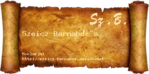 Szeicz Barnabás névjegykártya